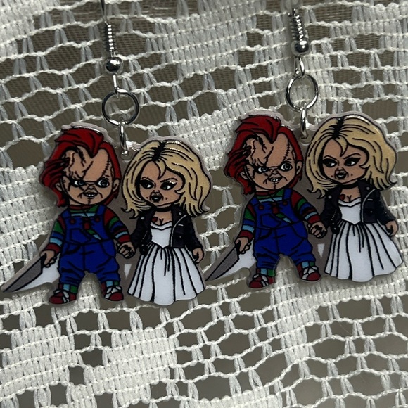 Horror Character Earrings Chucky Bride of Chucky NWOT - Picture 1 of 3